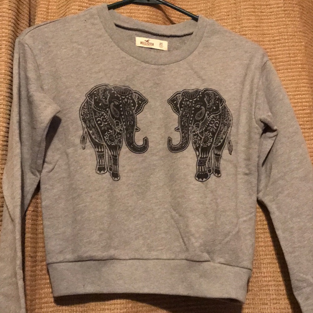 Grey hollister elephant sweater